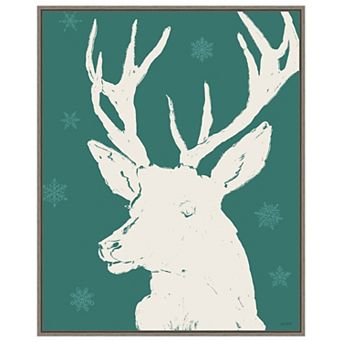 Seasonal Shades V Reindeer By Anne Tavoletti Framed Canvas Wall Art Print