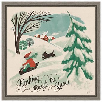 Winter Bliss Iv Sled Dog By Janelle Penner Framed Canvas Wall Art Print