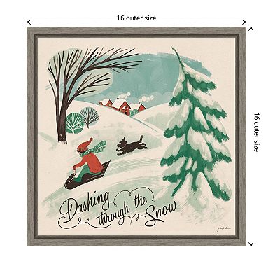 Winter Bliss Iv Sled Dog By Janelle Penner Framed Canvas Wall Art Print
