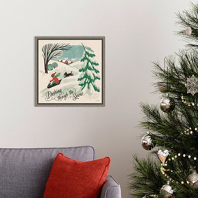 Winter Bliss Iv Sled Dog By Janelle Penner Framed Canvas Wall Art Print