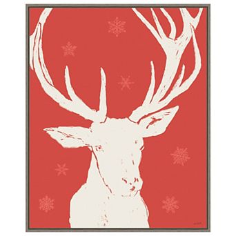 Seasonal Shades Iv Reindeer By Anne Tavoletti Framed Canvas Wall Art Print