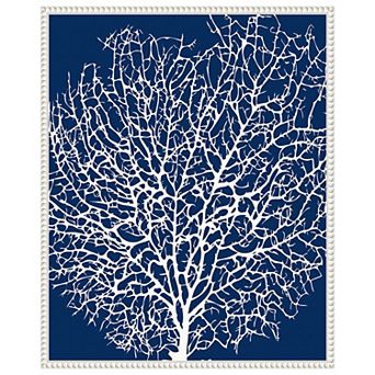 Navy Coral I Crop By Sabine Berg Framed Canvas Wall Art Print