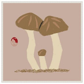 Matsutake Mushroom Family By Vision Grasp Art Framed Canvas Wall Art Print