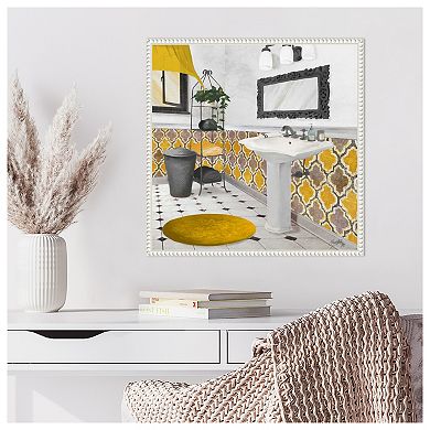 Sundance Bath I Yellow By Elizabeth Medley Framed Canvas Wall Art Print
