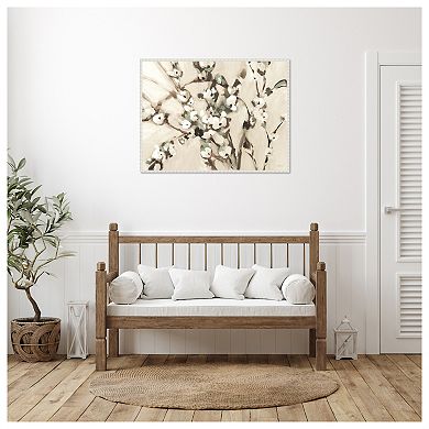Wild Floral Branches Neutral By Katrina Pete Framed Canvas Wall Art Print