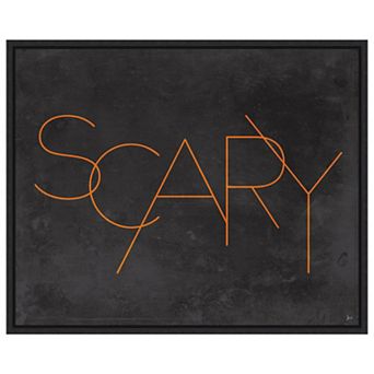 Haunted V Scary By Jess Aiken Framed Canvas Wall Art Print