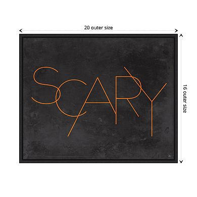 Haunted V Scary By Jess Aiken Framed Canvas Wall Art Print