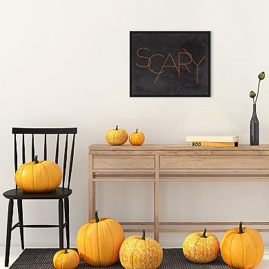 Haunted V Scary By Jess Aiken Framed Canvas Wall Art Print