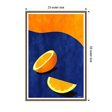 Orange Wedge By Bo Anderson Framed Canvas Wall Art Print