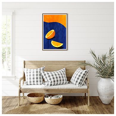 Orange Wedge By Bo Anderson Framed Canvas Wall Art Print