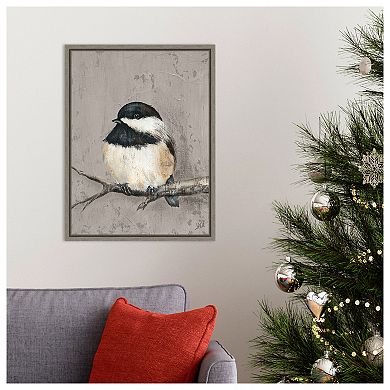 Winter Bird Iv By Jade Reynolds Framed Canvas Wall Art Print
