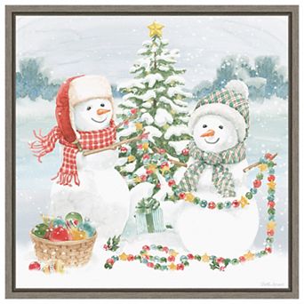 Snow Day Ii By Beth Grove Framed Canvas Wall Art Print