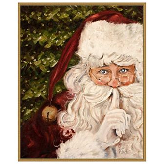 Secret Santa By Patricia Pinto Framed Canvas Wall Art Print