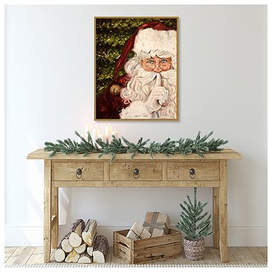 Secret Santa By Patricia Pinto Framed Canvas Wall Art Print