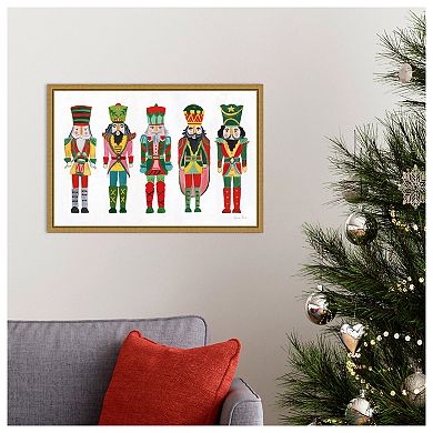 Holiday Nutcrackers I By Farida Zaman Framed Canvas Wall Art Print