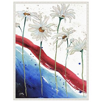 Patriotic Floral Iii By Elizabeth Medley Framed Canvas Wall Art Print