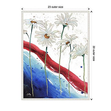 Patriotic Floral Iii By Elizabeth Medley Framed Canvas Wall Art Print
