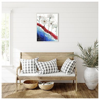 Patriotic Floral Iii By Elizabeth Medley Framed Canvas Wall Art Print