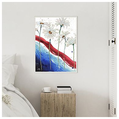 Patriotic Floral Iii By Elizabeth Medley Framed Canvas Wall Art Print