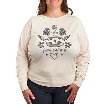 Plus Size Friends Floral Coffee Logo Graphic Tee