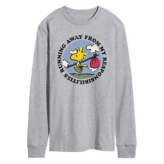 Men's Peanuts Running Away Long Sleeve