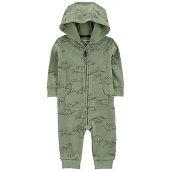 Baby Boy Carter's Dinosaur Hooded Zip-Up Thermal Jumpsuit