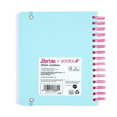 Yoobi Barbie Spiral Journal with Elastic Band