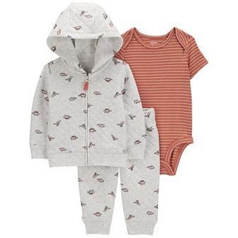 Baby Boy Carter's 3 pc Quilted Dinosaur Little Jacket Set