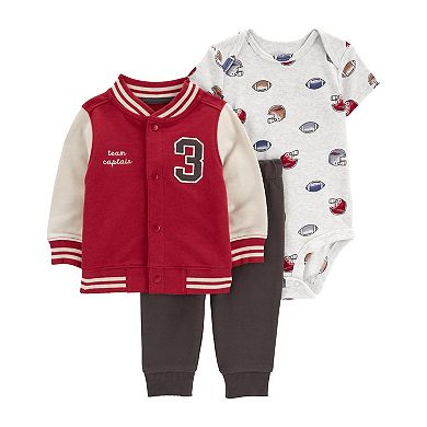 Baby Boy Carter's 3-pc. Varsity Jacket, Bodysuit, and Pants Set
