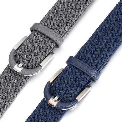 Men's Braid Stretch Elastic Belt - 2 Pack