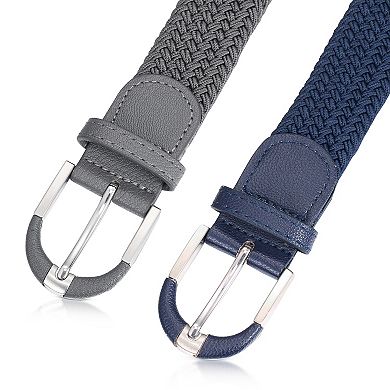 Men's Braid Stretch Elastic Belt - 2 Pack