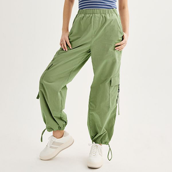 Juniors' Tinseltown D-Ring Cargo Parachute Pants