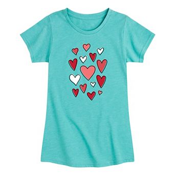Girls 7-16 Scattered Hearts Tee