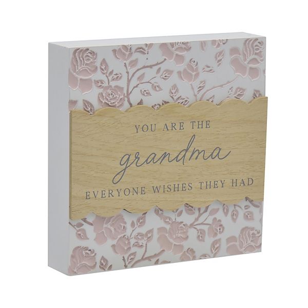 Belle Maison Floral Grandma Caption Box Wall Decor - Pink