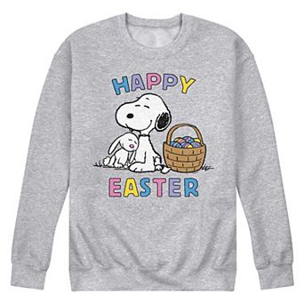 Men's Peanuts Snoopy And Bunny Fleece Sweatshirt