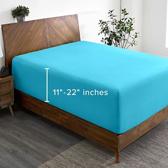 Bare Home Ultra Soft 22 Inch Pocket Fitted Sheet