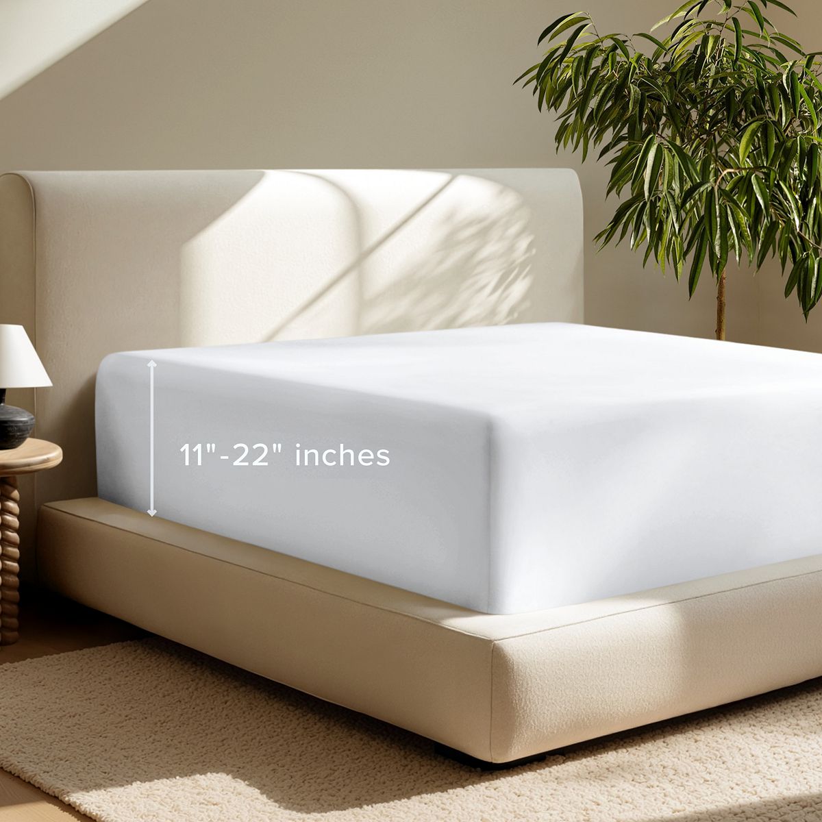 Bare Home Ultra Soft 22 Inch Pocket Fitted Sheet - White, KING
