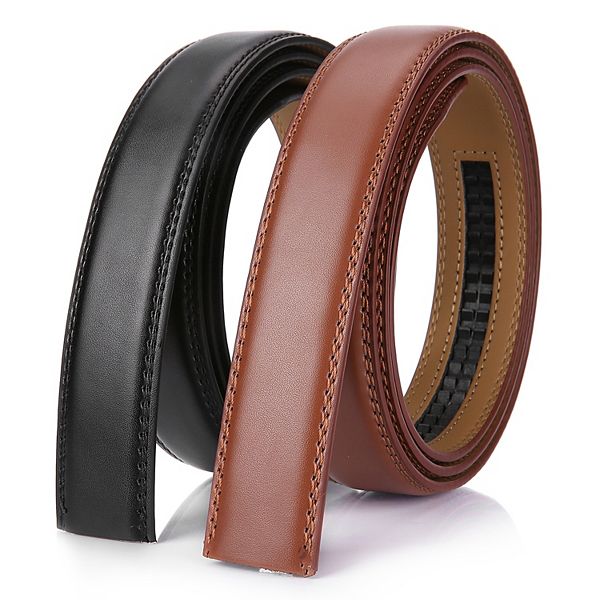 Men's Double Stitched Belt Strap 2 Pack