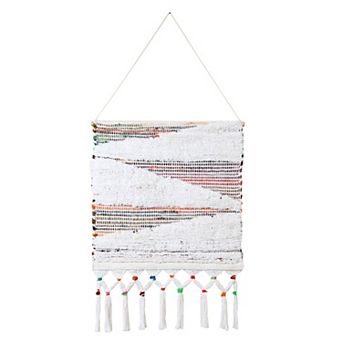 Boho Chindi Woven Cotton Wall Hanging Tapestry 34" x 19.5"