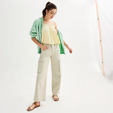 Juniors' Vanilla Star Wide Leg Cargo Pants