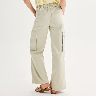 Juniors' Vanilla Star Wide Leg Cargo Pants