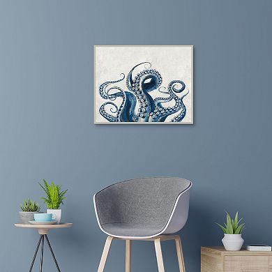Tableau Toile “Dancing Octopus” - Impression Sur Canvas Encadré - Art Mural Marin - Fait Main UK