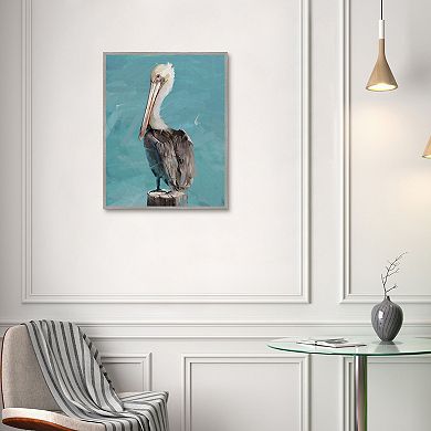 Pelican Perch II Framed Canvas Wall Art