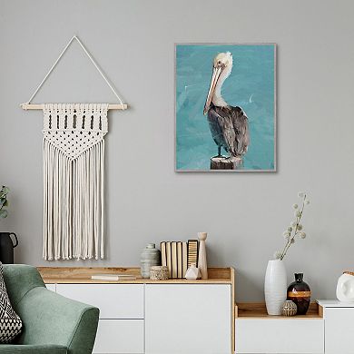 Pelican Perch II Framed Canvas Wall Art