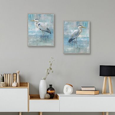 Blue Heron III/IV Framed Canvas Wall Art 2-piece Set