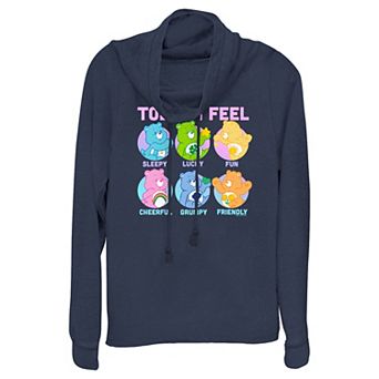 Juniors' Care Bears Today I Feel Cowlneck Graphic Lightweight Long Sleeve