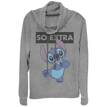 Disney's Lilo & Stitch So Extra Juniors' Cowlneck Graphic Lightweight Long Sleeve