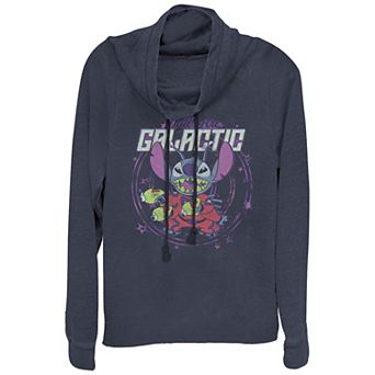 Juniors' Lilo & Stitch Dads Are Galactic Stitch Cowlneck Graphic Lightweight Long Sleeve