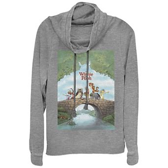 Juniors' Winnie The Pooh And Friends Ready For Adventure Cowlneck Graphic Lightweight Long Sleeve