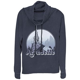 Juniors' Frozen Arendelle Stamp Cowlneck Graphic Lightweight Long Sleeve